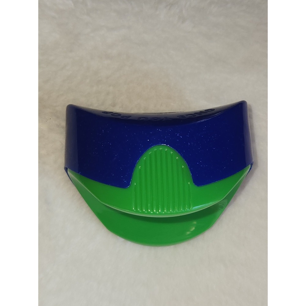 Vintage BLUE FLAKE ON GREEN Pringles Chip Container-Once You Pop-Fun Won't Stop